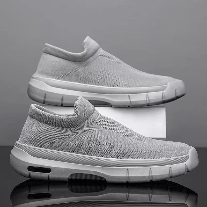 Chaussures de sport en maille respirante pour hommes, chaussures décontractées à enfiler, baskets plates - Ivory Deals Market