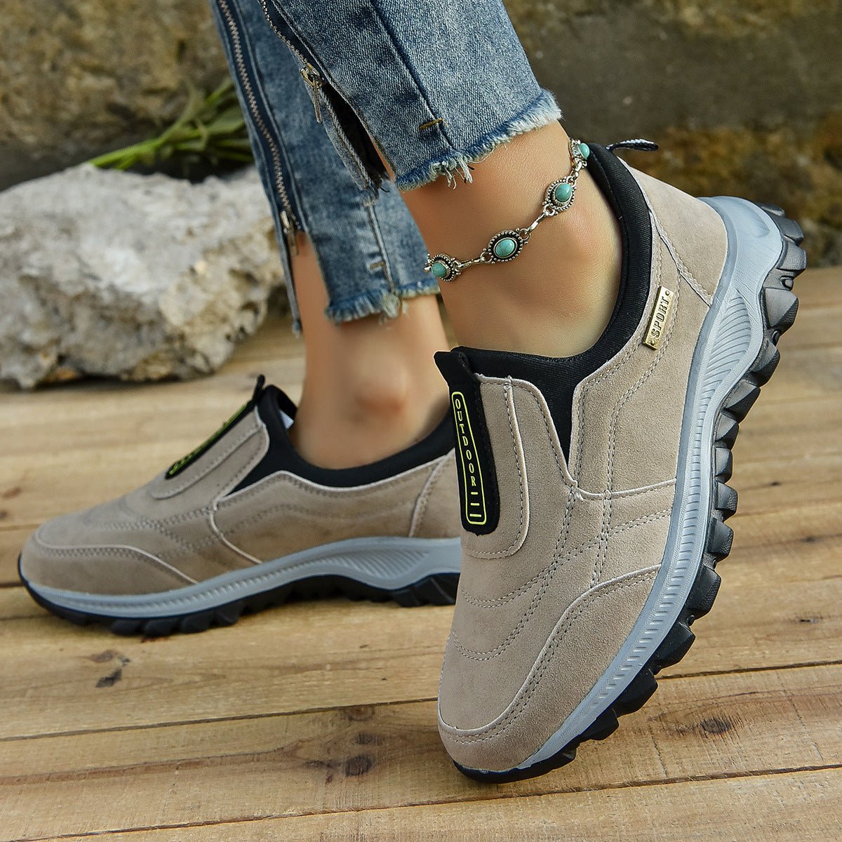 Chaussures de sport sans lacets pour l'extérieur, confortables pour la marche et la course, pour femmes - Ivory Deals Market