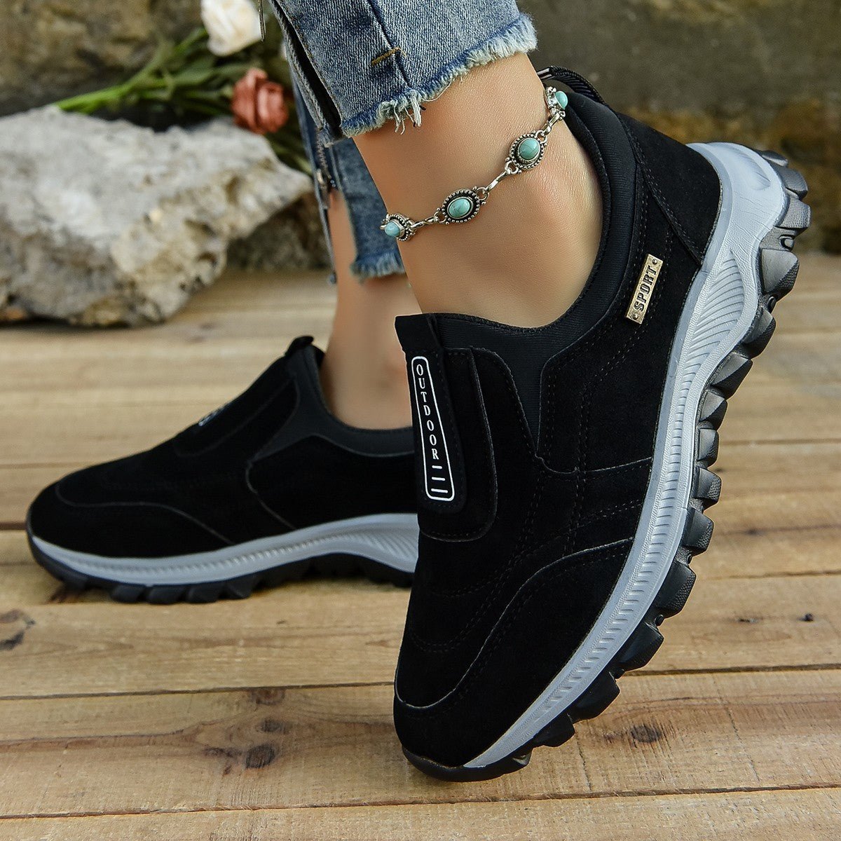 Chaussures de sport sans lacets pour l'extérieur, confortables pour la marche et la course, pour femmes - Ivory Deals Market