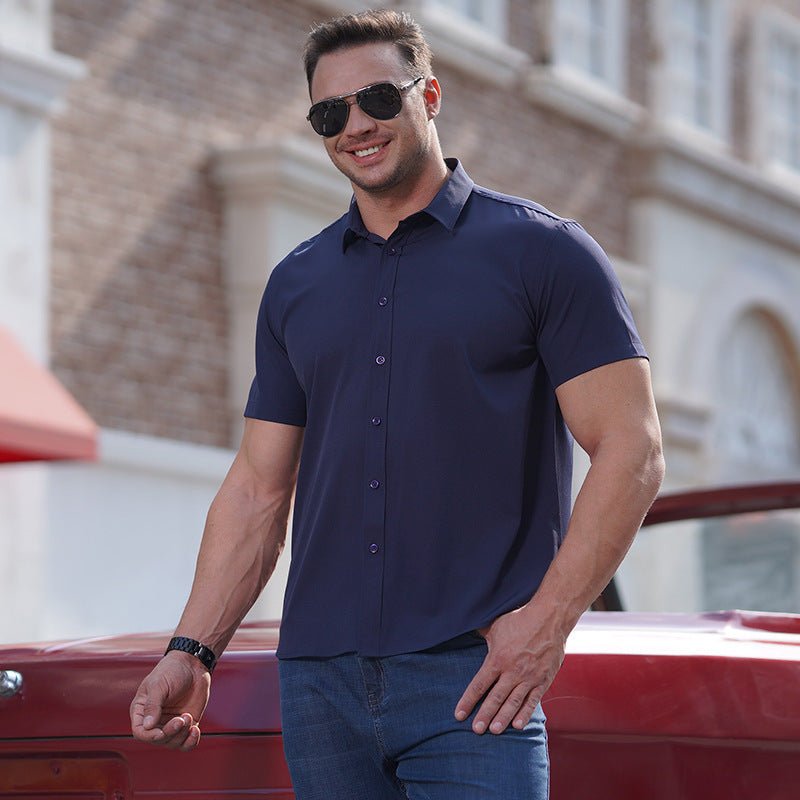 Chemise à manches courtes pour hommes de grande taille - Ivory Deals Market