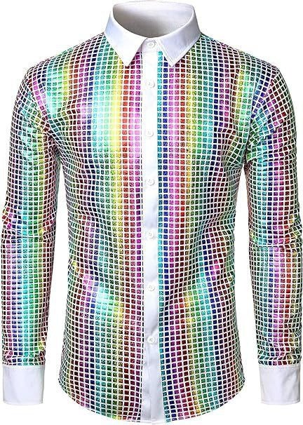 Chemise décontractée à sequins pour une tenue décontractée et brillante. - Ivory Deals Market