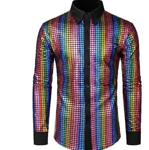 Chemise décontractée à sequins pour une tenue décontractée et brillante. - Ivory Deals Market