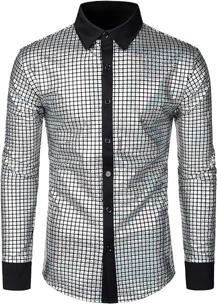 Chemise décontractée à sequins pour une tenue décontractée et brillante. - Ivory Deals Market