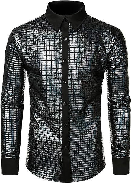 Chemise décontractée à sequins pour une tenue décontractée et brillante. - Ivory Deals Market