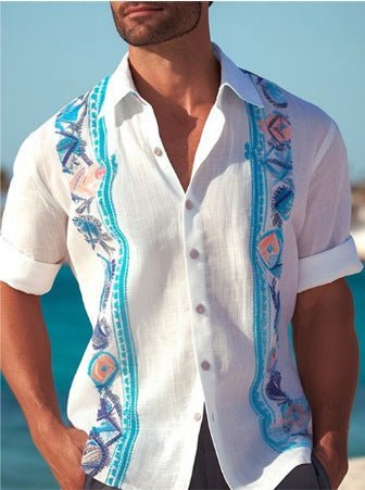 Chemise imprimée Seaside Cool Beach - Ivory Deals Market