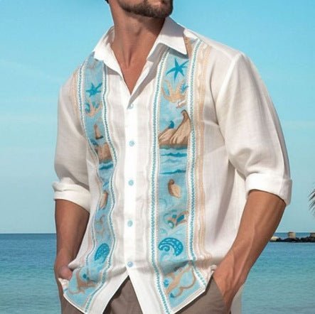 Chemise imprimée Seaside Cool Beach - Ivory Deals Market