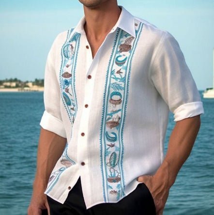 Chemise imprimée Seaside Cool Beach - Ivory Deals Market