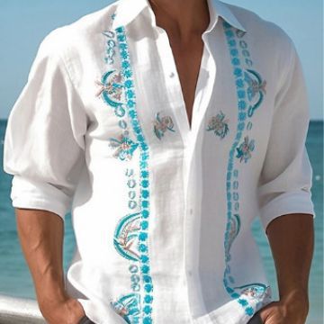 Chemise imprimée Seaside Cool Beach - Ivory Deals Market