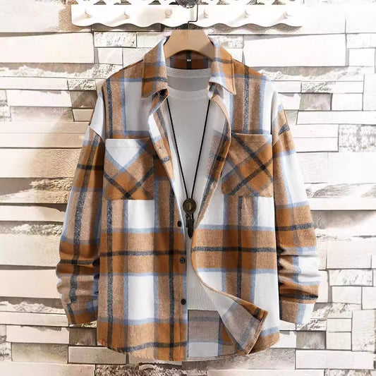 Chemise Manteau À Carreaux Automne Et Hiver Homme - Ivory Deals Market