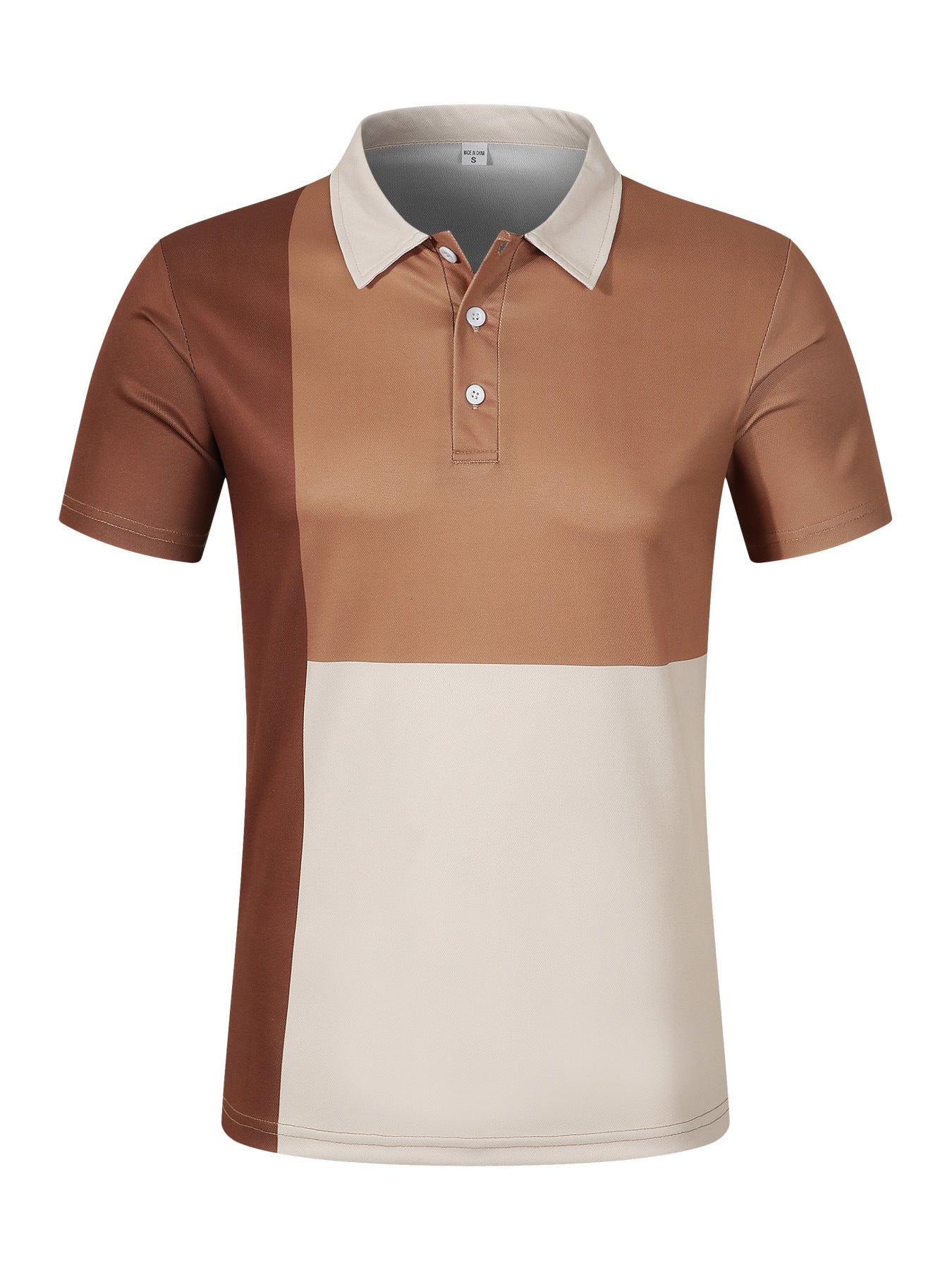 Chemise polo à contraste de couleurs pour hommes en été - Ivory Deals Market