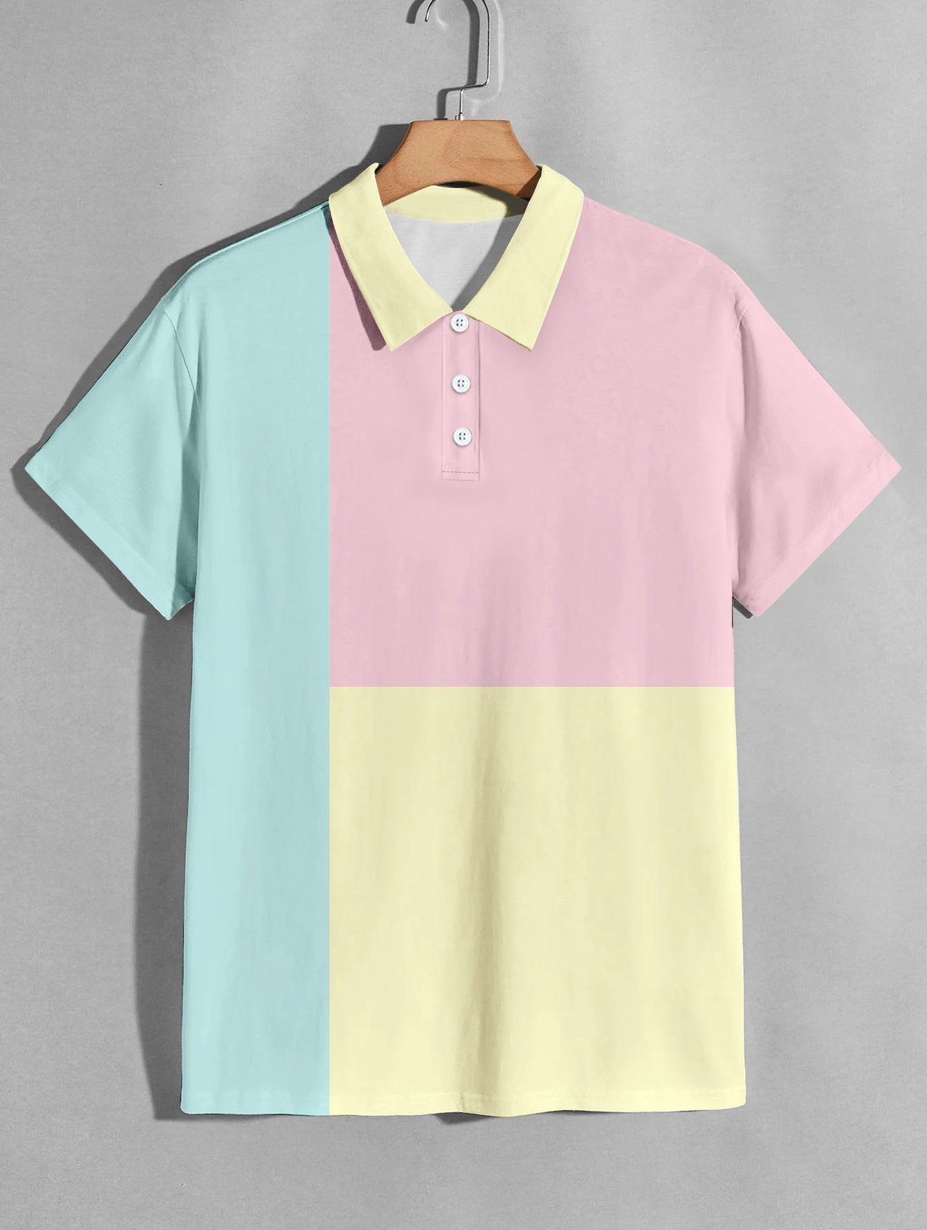 Chemise polo à contraste de couleurs pour hommes en été - Ivory Deals Market