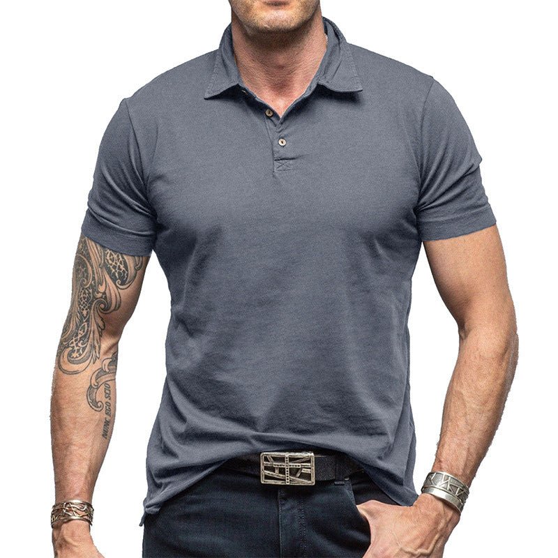 Chemise polo à manches courtes unie pour homme - Ivory Deals Market