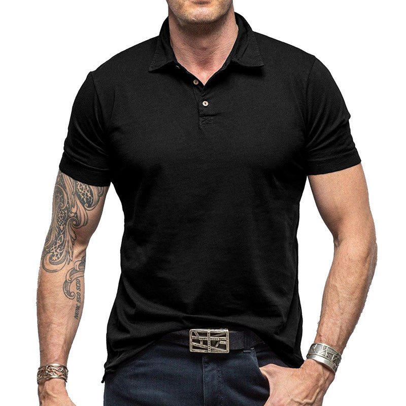 Chemise polo à manches courtes unie pour homme - Ivory Deals Market