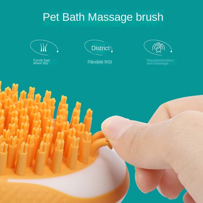 Chien Chat Bain Brosse 2 - en - 1 Massage SPA pour Animaux en Silicone Doux Outil de Nettoyage pour Chiens Produits pour Animaux de Compagnie - Ivory Deals Market