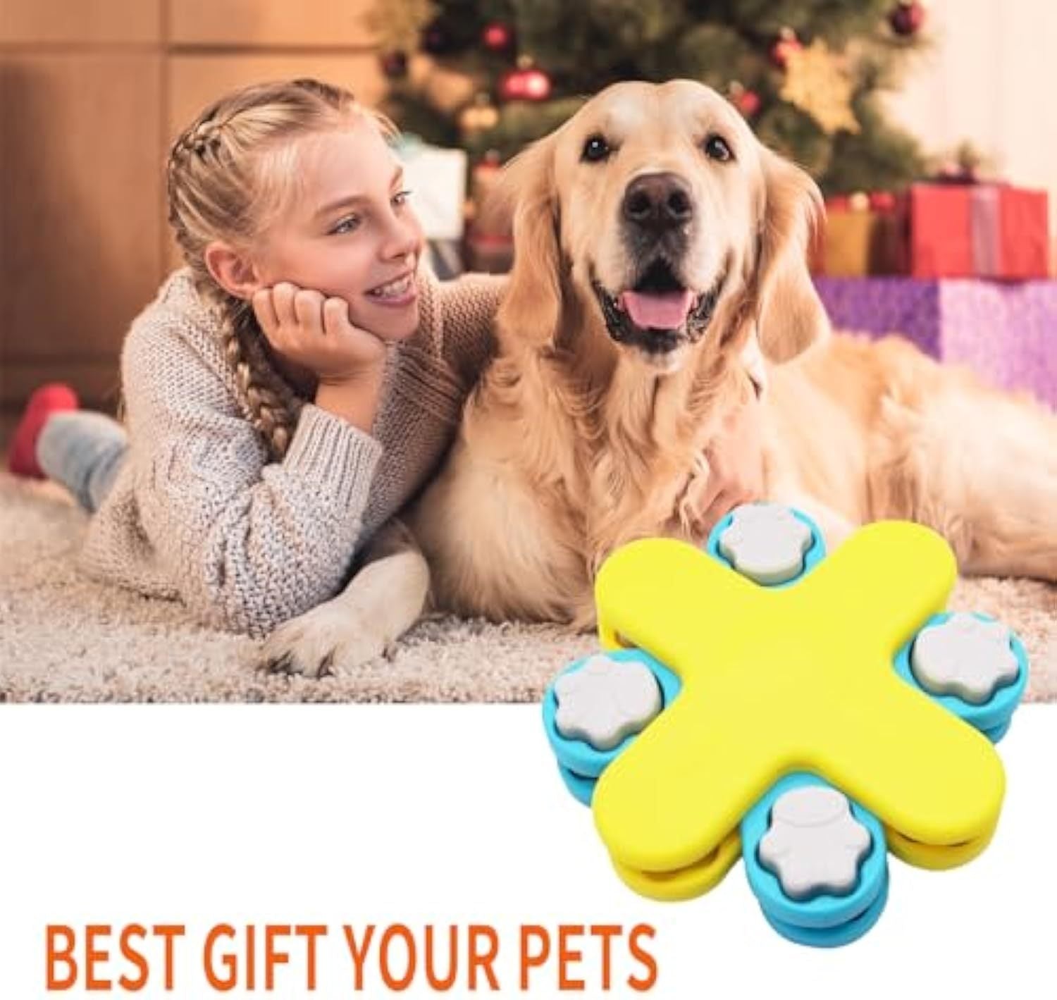 Chiens, jouets de mangeoire pour chiens, jouets de puzzle interactifs pour chiens, distributeur de nourriture pour chiens, jouets d'enrichissement de chien pour formation de QI, alimentation lente réglable, puzzle - Ivory Deals Market