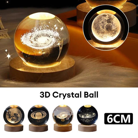 Ciel étoilé lumineux et planètes, lune, boule de cristal, petite lampe de nuit en projection, lumière d'ambiance Cadeau créatif, nouveau et étrange - Ivory Deals Market