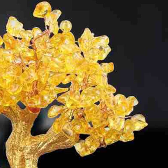 Citrine petite tortue d'eau argent arbre Feng Shui arbre chanceux ornements décoratifs - Ivory Deals Market