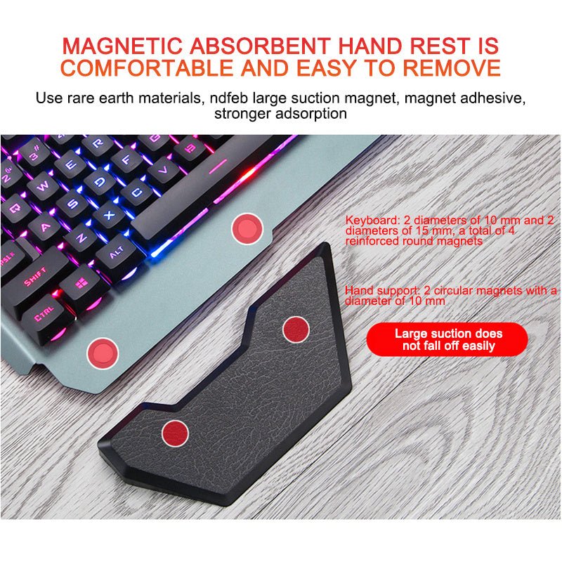 ''Clavier de jeu filaire ergonomique avec rétroéclairage RGB et support pour téléphone'' - Ivory Deals Market