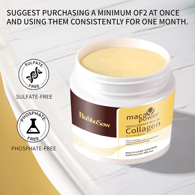 Collagène hydratant masque capillaire hydratant doux crème nourrissante nettoyant en profondeur huile essentielle de soin des cheveux - Ivory Deals Market