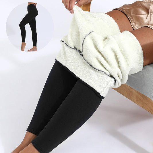 Collants d'hiver chauds, épais et très extensibles en cachemire d'agneau, pantalons ajustés pour femme. - Ivory Deals Market