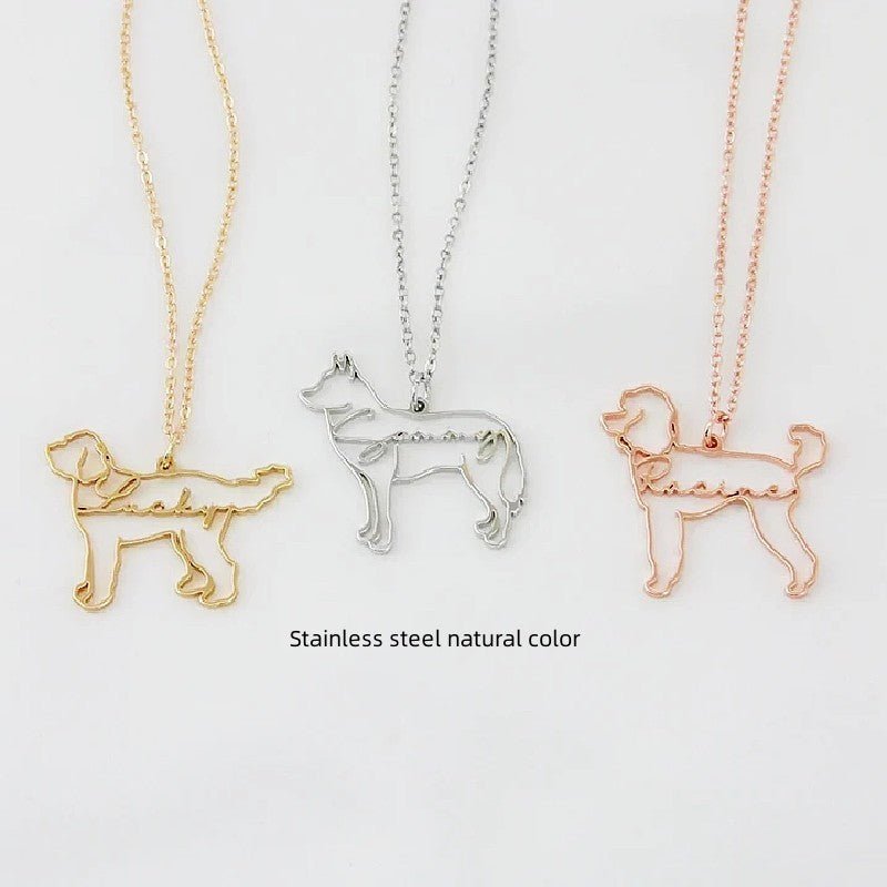 Collier creux avec pendentif en anglais personnalisé pour chien - Ivory Deals Market