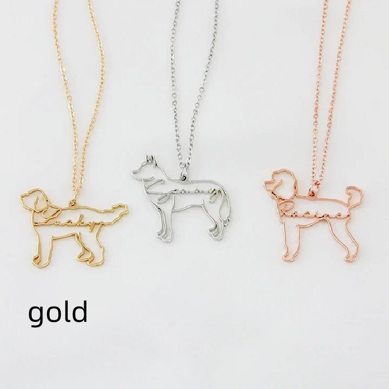 Collier creux avec pendentif en anglais personnalisé pour chien - Ivory Deals Market