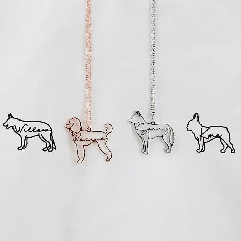 Collier creux avec pendentif en anglais personnalisé pour chien - Ivory Deals Market