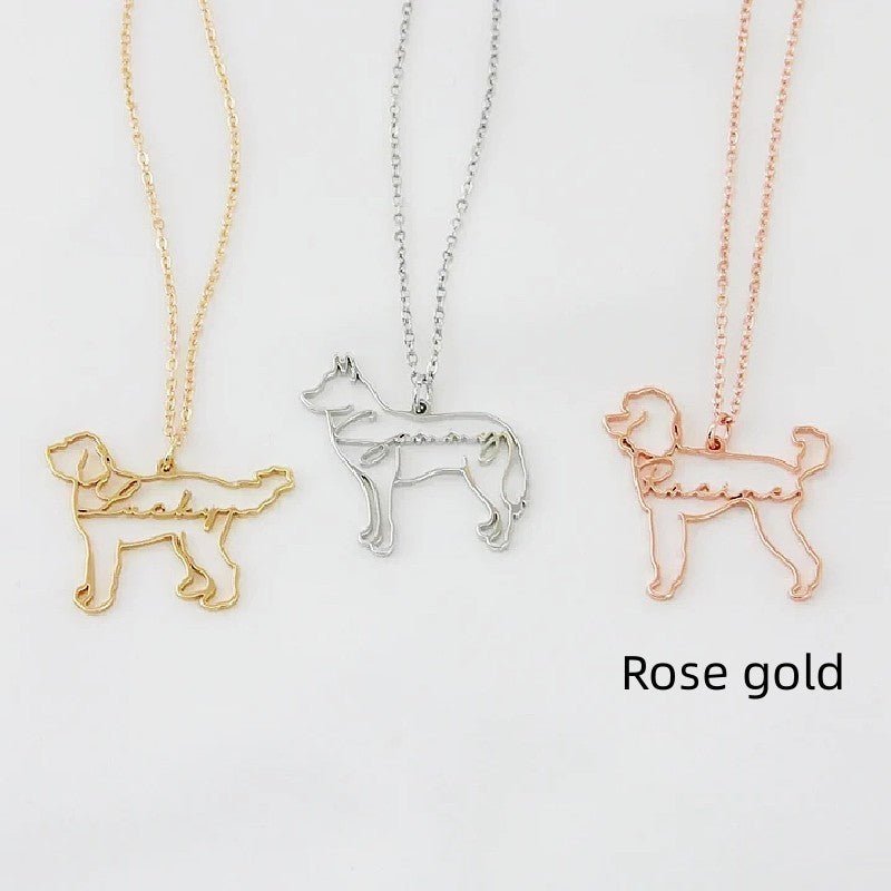 Collier creux avec pendentif en anglais personnalisé pour chien - Ivory Deals Market