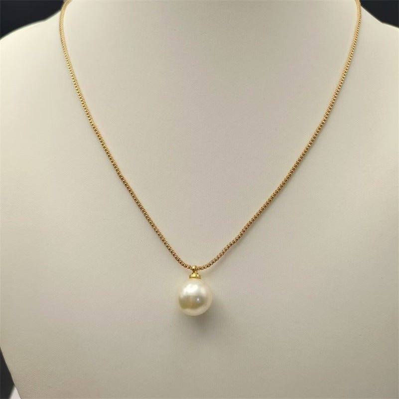 Collier de perles artificielles ovales de style japonais et coréen, luxueux et haut de gamme - Ivory Deals Market