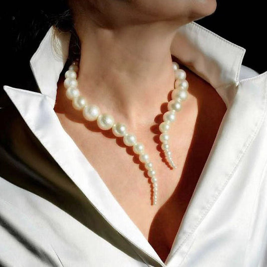 Collier de perles européennes et américaines de haute qualité, grandes et petites. - Ivory Deals Market