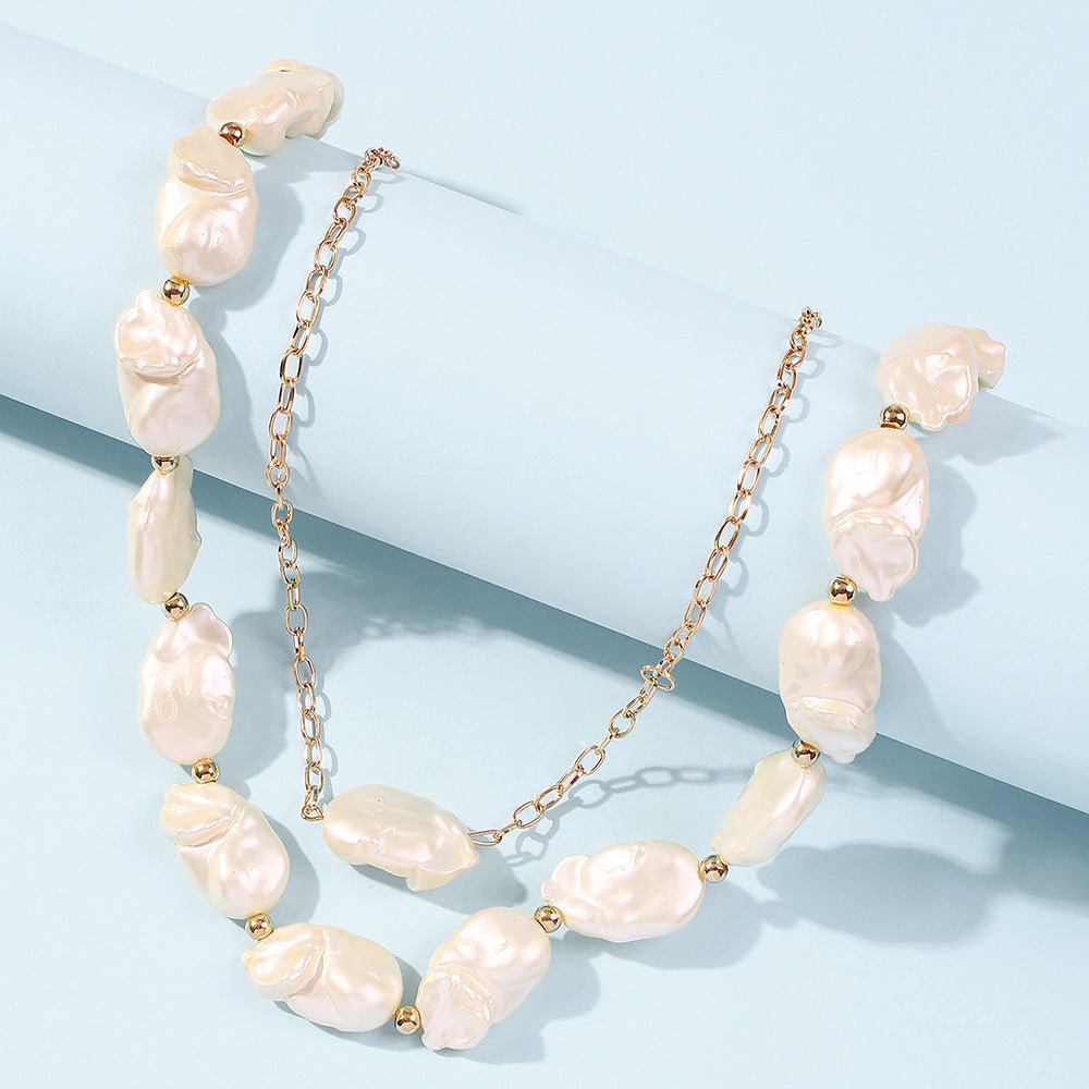 Collier de perles irrégulières de style vacances. - Ivory Deals Market