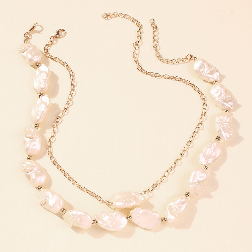 Collier de perles irrégulières de style vacances. - Ivory Deals Market