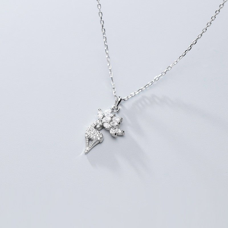 Collier en argent sterling Elk Full Diamond Noël - Ivory Deals Market