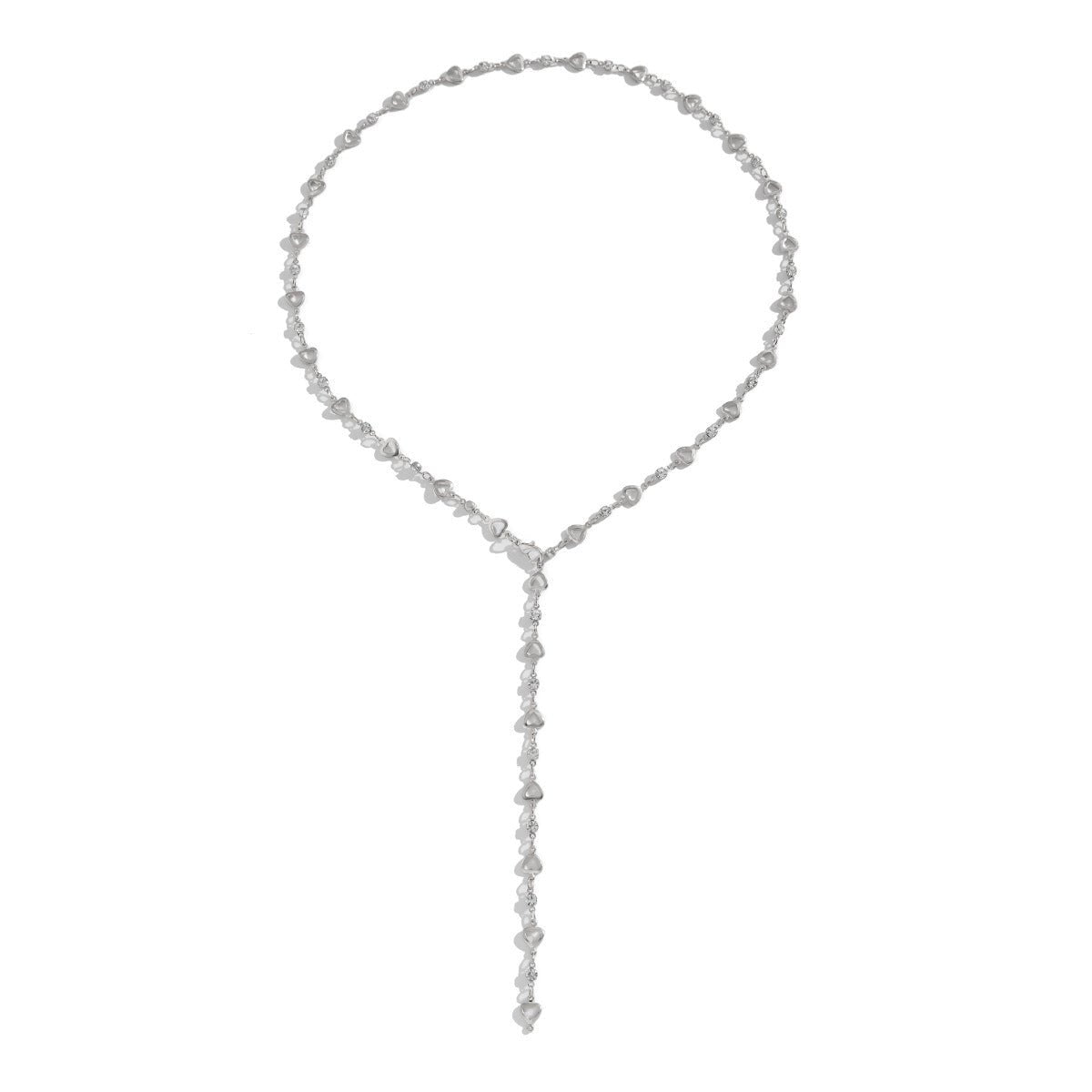 Collier en perles en forme de Y avec croix. - Ivory Deals Market