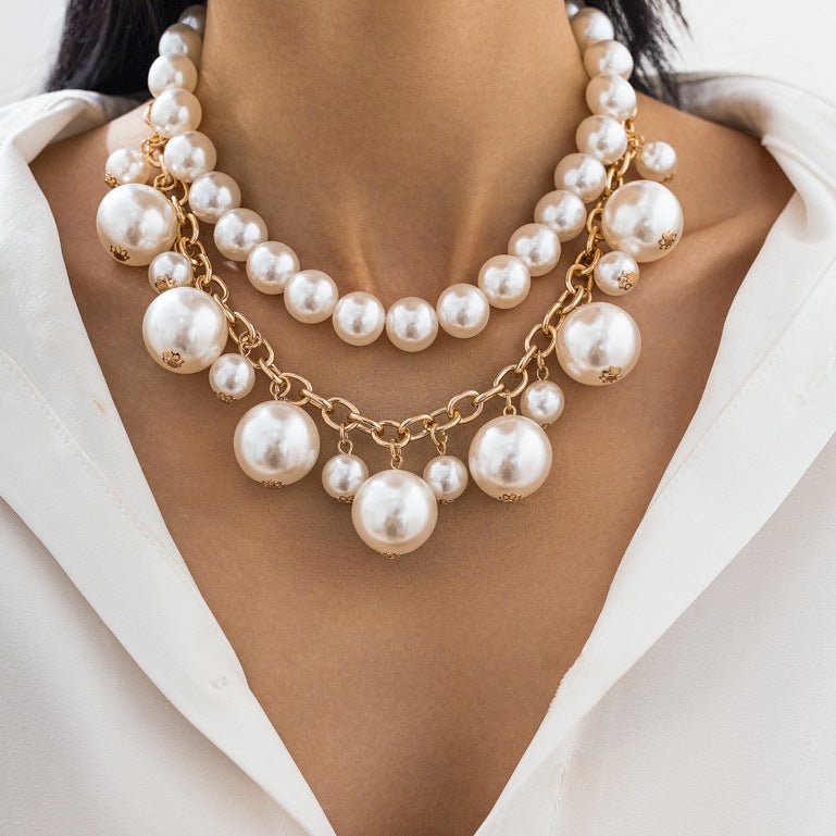 Collier pendentif en perles synthétiques à la mode en alliage. - Ivory Deals Market