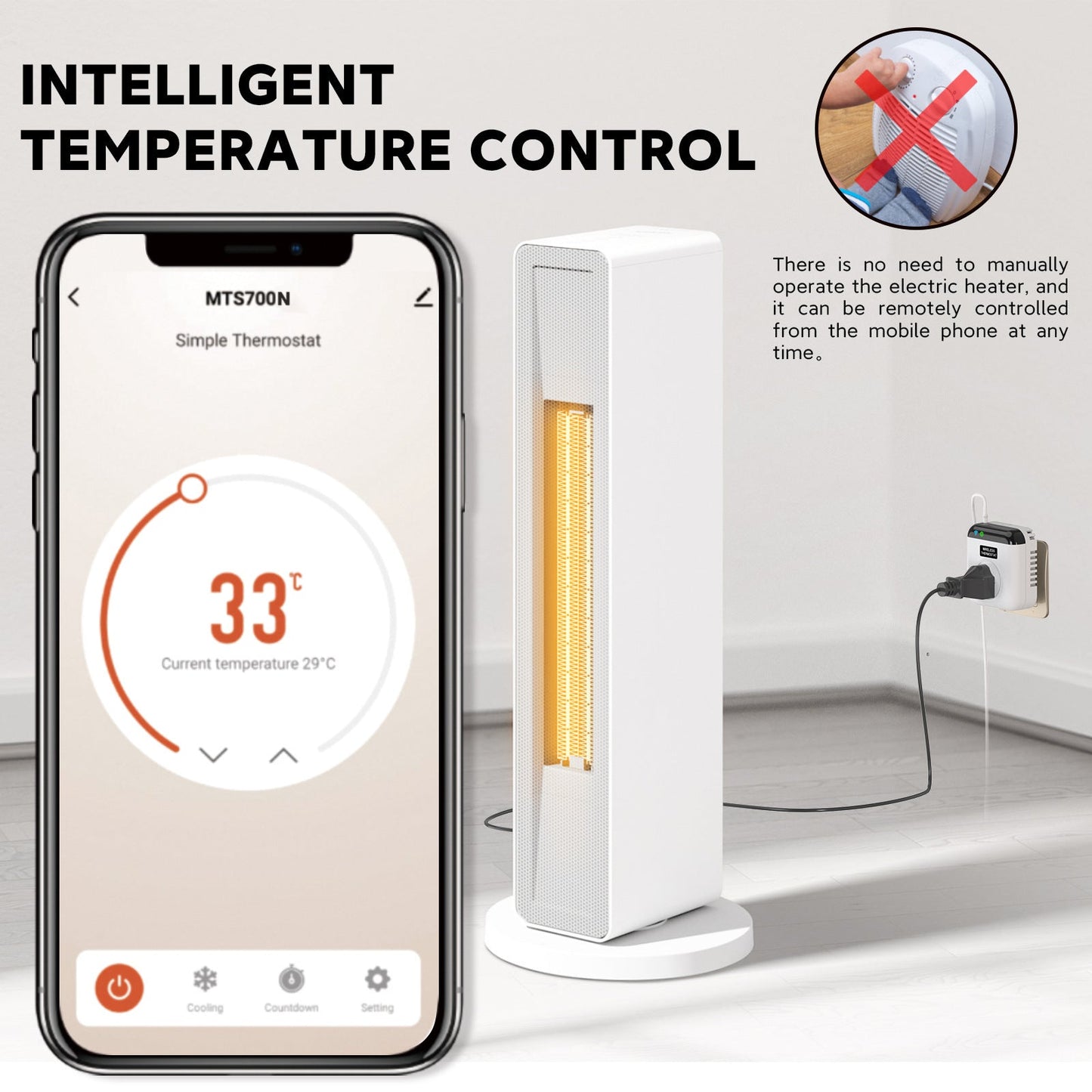 Commande vocale à télécommande à prise intelligente thermostatique - Ivory Deals Market