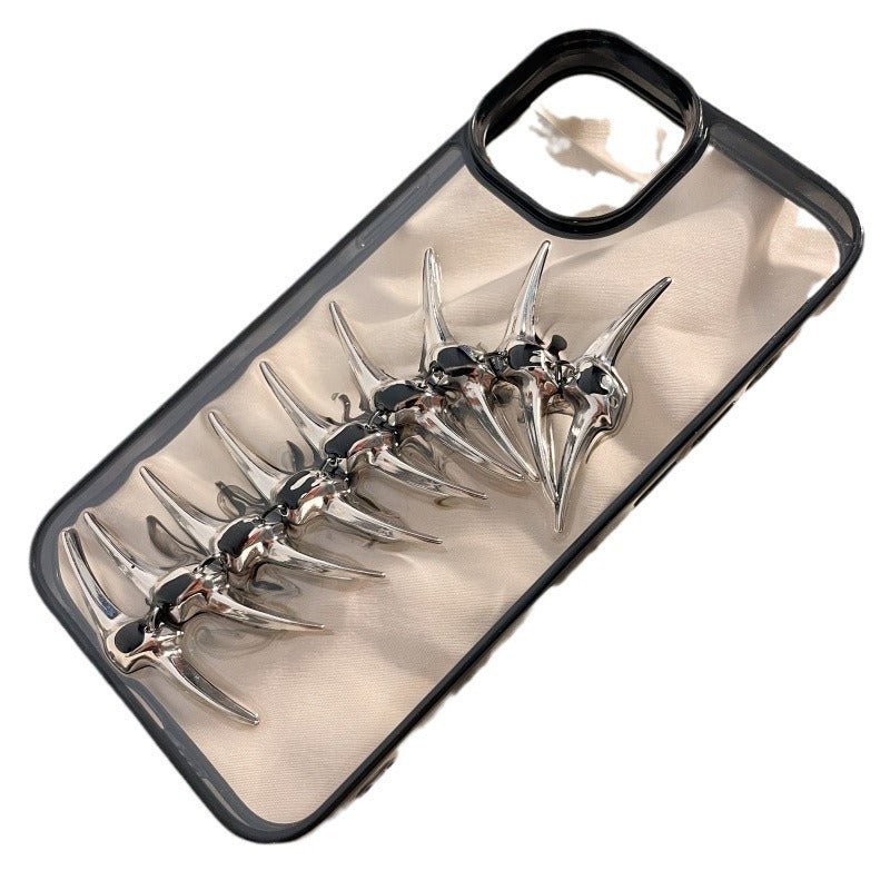 Coque de téléphone applicable au modèle 14 en métal en trois dimensions avec motif d'arête de poisson. - Ivory Deals Market