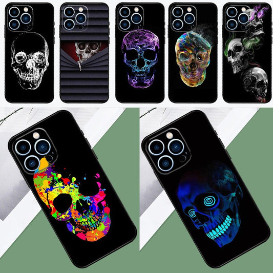 Coque de téléphone Cool avec un visage de crâne de fantôme. - Ivory Deals Market