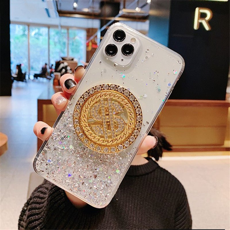 Coque de téléphone en forme de diamant 3D avec motif de dollar, de luxe - Ivory Deals Market