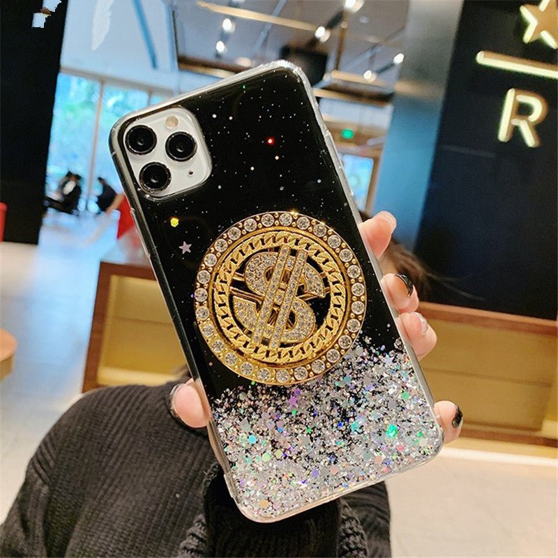 Coque de téléphone en forme de diamant 3D avec motif de dollar, de luxe - Ivory Deals Market