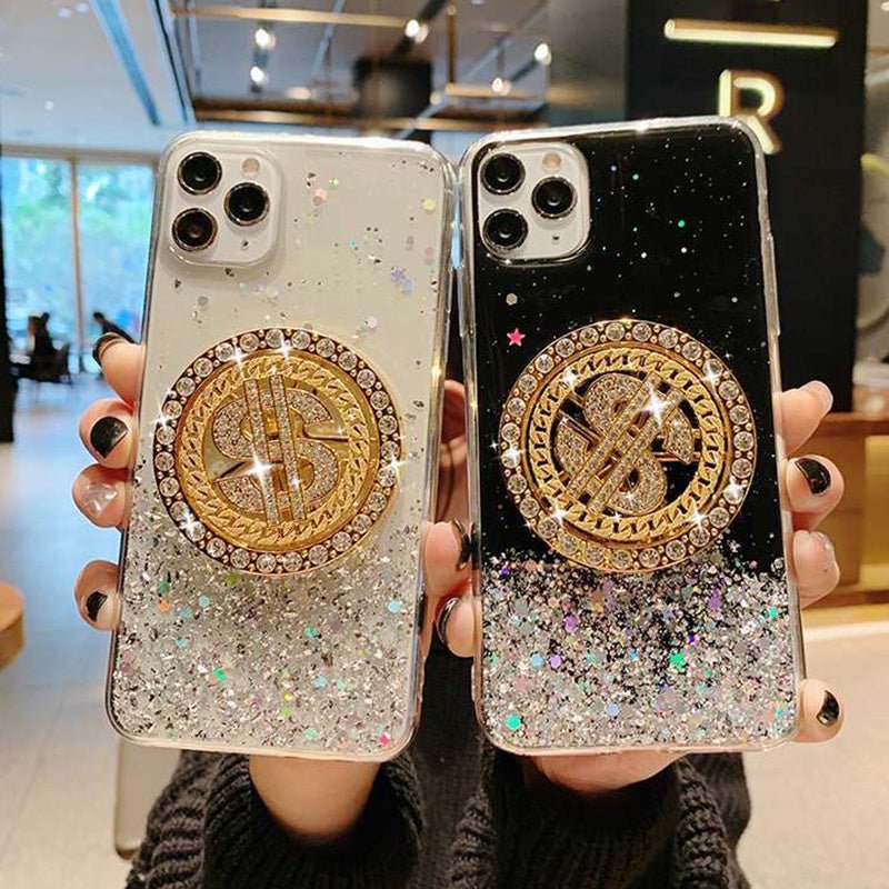 Coque de téléphone en forme de diamant 3D avec motif de dollar, de luxe - Ivory Deals Market