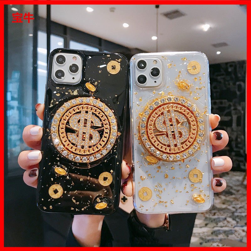 Coque de téléphone en forme de diamant 3D avec motif de dollar, de luxe - Ivory Deals Market