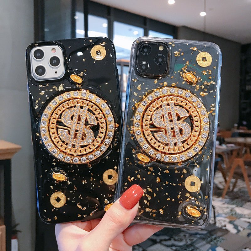 Coque de téléphone en forme de diamant 3D avec motif de dollar, de luxe - Ivory Deals Market