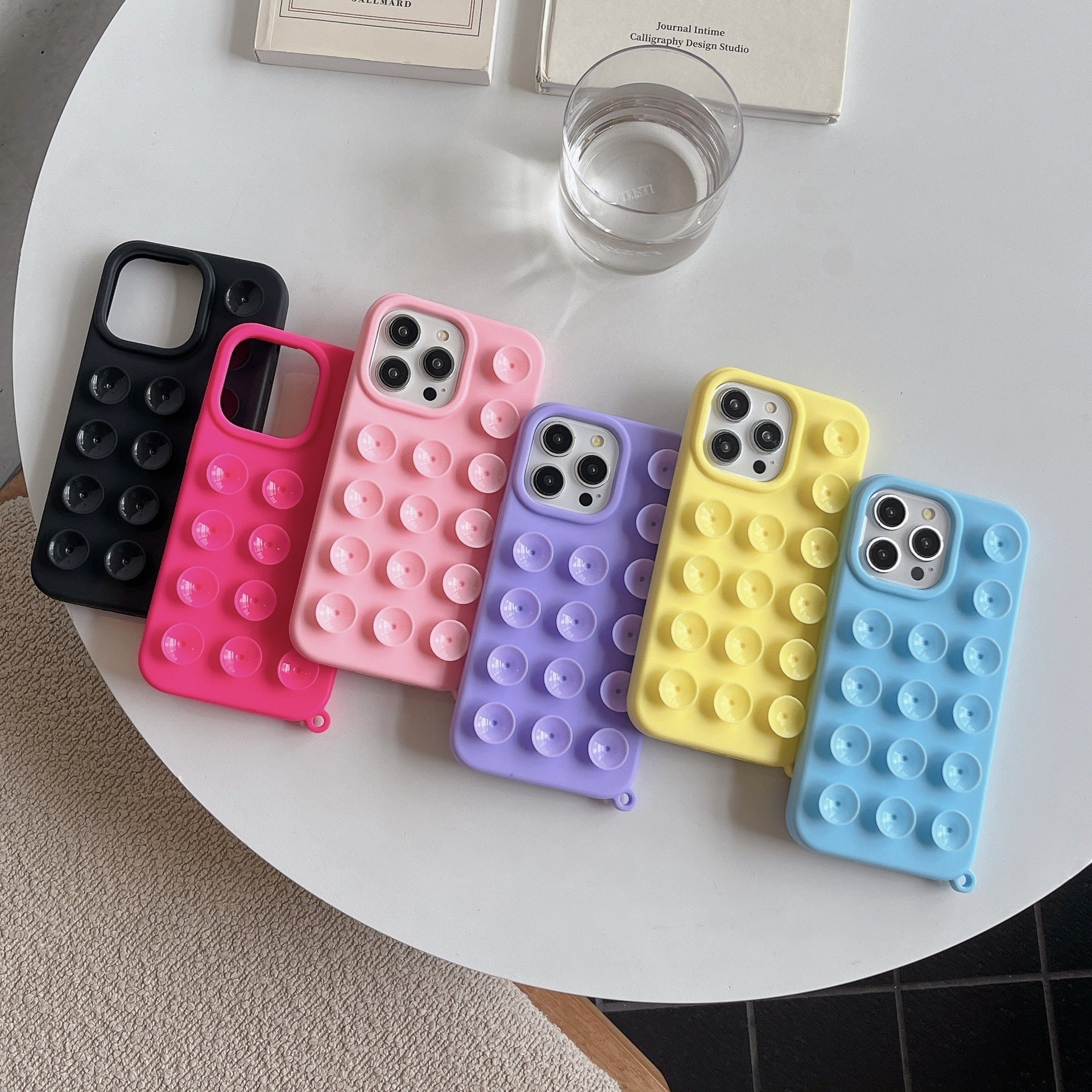 Coque de téléphone en silicone macaron uni en 3D. - Ivory Deals Market