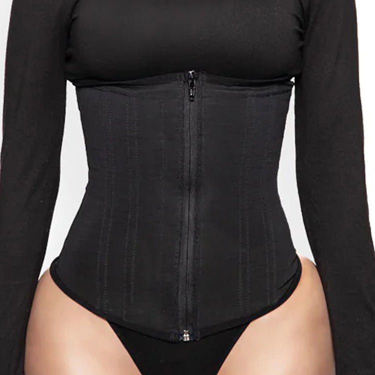 Corset de taille à fermeture éclair à 9 os, grande taille - Ivory Deals Market