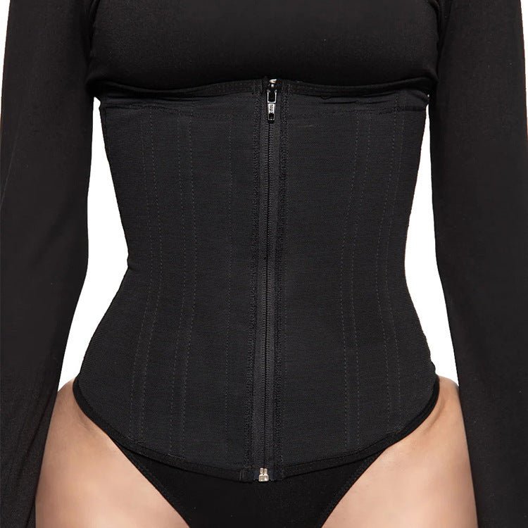 Corset de taille à fermeture éclair à 9 os, grande taille - Ivory Deals Market