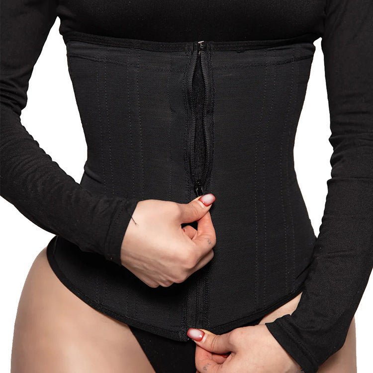 Corset de taille à fermeture éclair à 9 os, grande taille - Ivory Deals Market