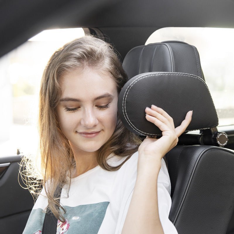 Coussin de soutien pour la nuque en cuir pour siège de voiture, réglable, doux et confortable, accessoire de voiture - Ivory Deals Market