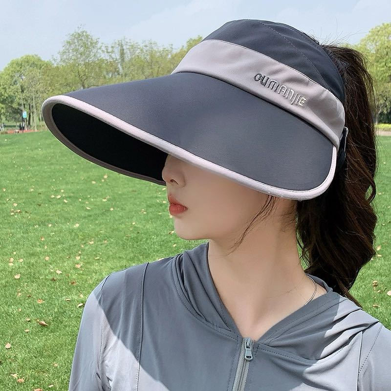 Couverture de visage à bord élargi en soie glacée Cloud Sense chapeau topless résistant au soleil - Ivory Deals Market