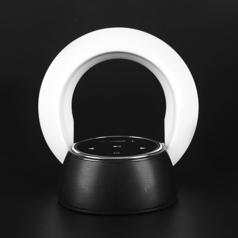 Créatif Bluetooth Subwoofer Haut - parleur stéréo LED Lampe de bureau Gradation en continu Pliage Toucher Atmosphère Veilleuse - Ivory Deals Market